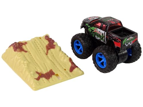 Resorak Monster Truck Hátrahúzható meghajtású Gumi kerekek Fém karosszéria + Emelkedő rámpa