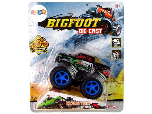Resorak Monster Truck Hátrahúzható meghajtású Gumi kerekek Fém karosszéria + Emelkedő rámpa