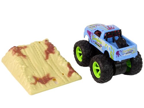 Resorak Monster Truck Hátrahúzható meghajtású Gumi kerekek Fém karosszéria + Emelkedő rámpa