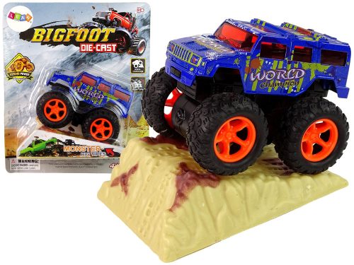 Resorak Monster Truck Hátrahúzható meghajtású Gumi kerekek Fém karosszéria + Emelkedő rámpa
