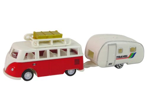 Piros busz Camping Trailer járműkészlettel