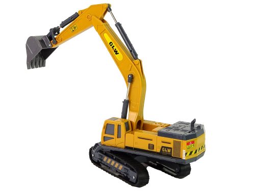 Építőipari jármű sárga lánctalpas kotrógép 1:55