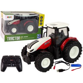   Mezőgazdasági traktor 1:24 Távirányítós R/C Pilot Farm Fehér Piros