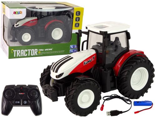 Mezőgazdasági traktor 1:24 Távirányítós R/C Pilot Farm Fehér Piros