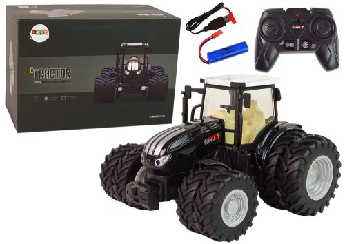Távirányítós traktor R/C fekete 2.4G fém