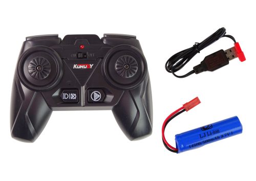 Távirányítós traktor R/C fekete 2.4G fém