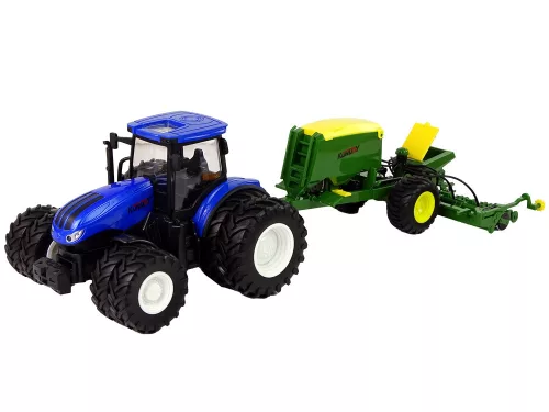 Kék traktor bálázóval