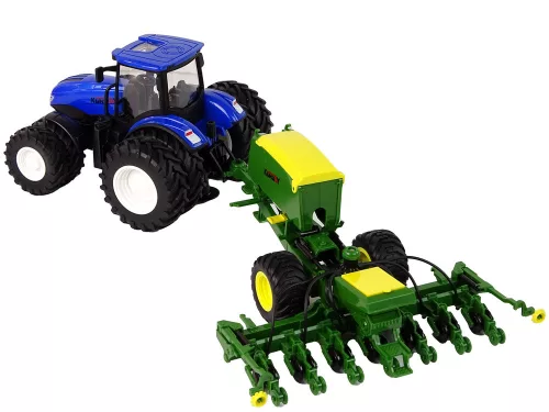 Kék traktor bálázóval