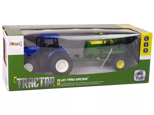 Kék traktor bálázóval
