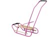 Fém szán tolórúd háttámlával, rózsaszín