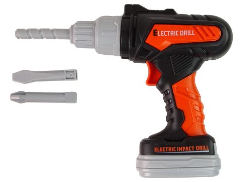 Szerszámosládában lévő barkácskészlet akkumulátoros fúrógéphez, szemüveghez