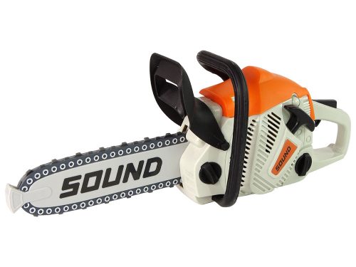 Láncfűrész mozgó lánccal + védőszemüveg. Realisztikus megjelenés és hangok!