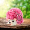 Plüss Hedgehog Mascot kulcstartó gyűrű rózsaszín 9cm
