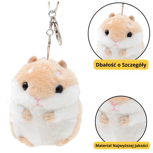 Plüss Hamster Mascot kulcstartó bézs 10cm