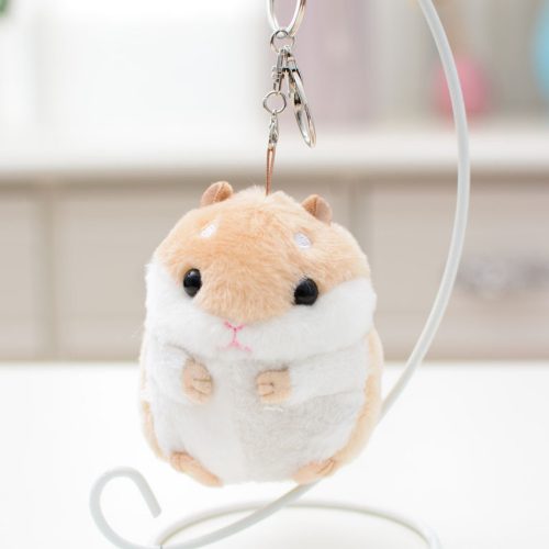 Plüss Hamster Mascot kulcstartó bézs 10cm