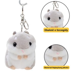 Plüss Hamster Mascot kulcstartó szürke 10cm