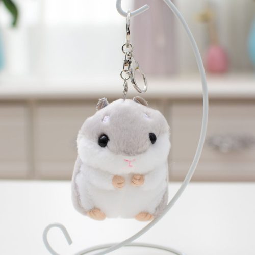 Plüss Hamster Mascot kulcstartó szürke 10cm