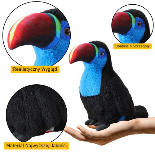 Plüss Toucan Bird plüss kabalája bújós játék kék 40cm