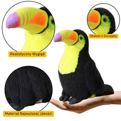 Plüss Toucan Bird plüssjáték kabalája ennivaló sárga 30cm