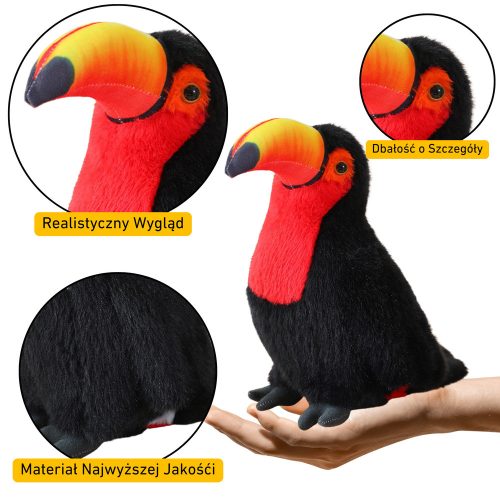 Plüss Toucan Bird plüss kabalája bújós játék piros 35cm