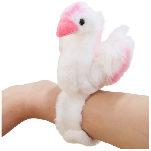 Plüss Swan Mascot karkötő karkötő kézi fehér