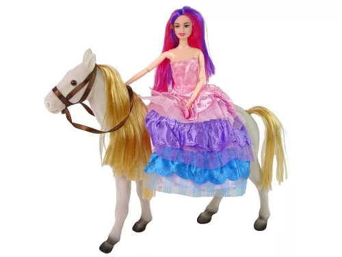 Princess baba fehér póni figurákkal, kiegészítőkkel.