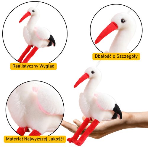 Plüss Stork Bird Plüss Kabalája Bújós játék 37cm