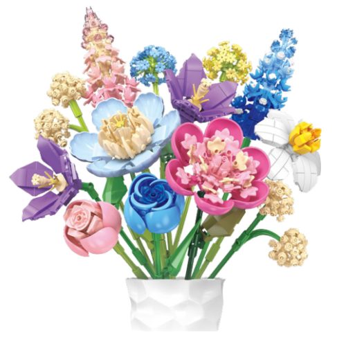 Építőkockák Virágok Színes Csokor 880 db.