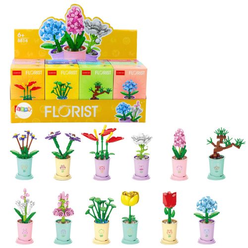 Építőkockák Egyetlen virág cserépben 36-60 db.