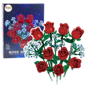 Építőkockák Virágcsokor Vörös Rózsa 649 db.