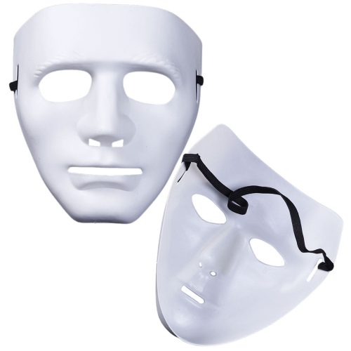 Névtelen Karneváli Maszk Halloweenre Rugalmas Fehér Piros