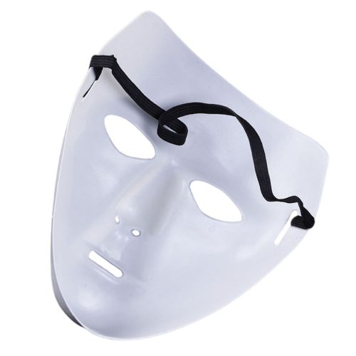 Névtelen Karneváli Maszk Halloweenre Rugalmas Fehér Piros