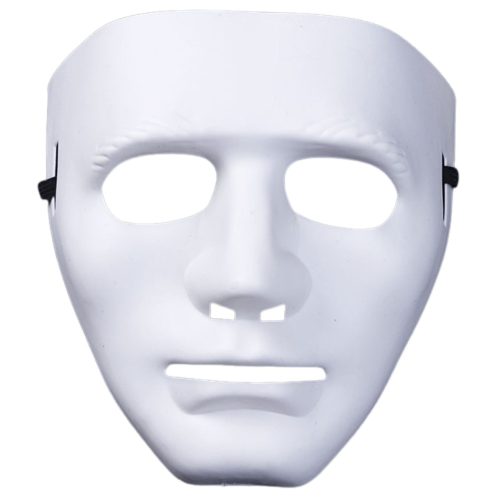 Névtelen Karneváli Maszk Halloweenre Rugalmas Fehér Piros