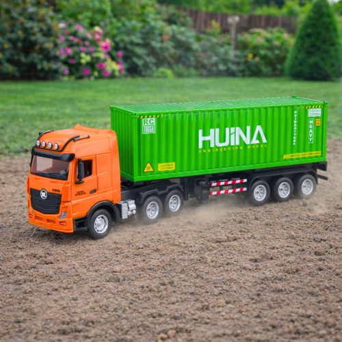 RC Távirányítós Teherautó Konténerrel HUINA Fények és Hangok 1:18
