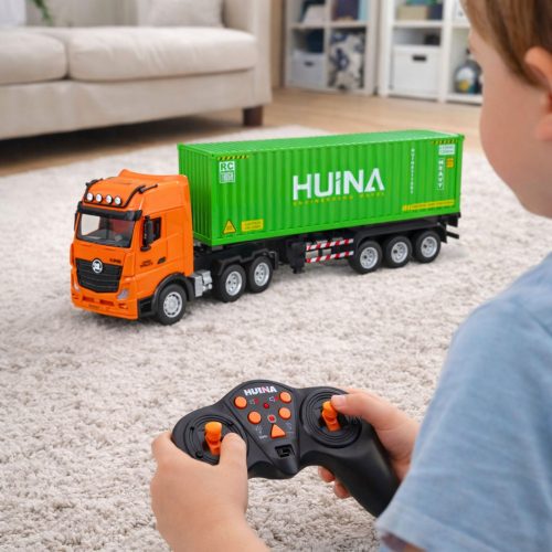 RC Távirányítós Teherautó Konténerrel HUINA Fények és Hangok 1:18