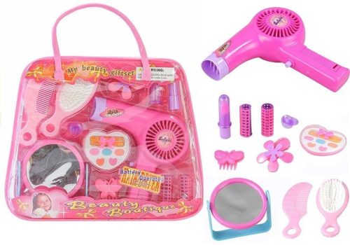 Girls Beauty Kit Hajkiegészítők Valósághű hajszárító készlet egy táskában