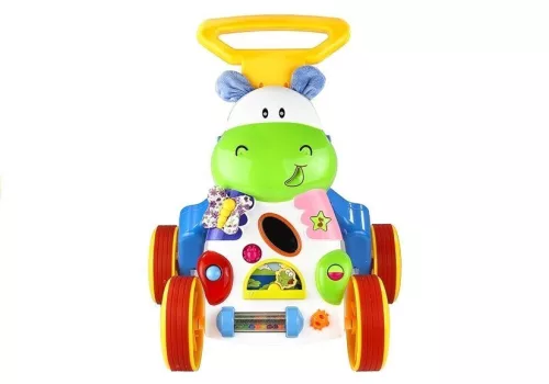 Tipegő Baba Push Along Toy Víziló Hangok Csörög Ráncok Tükör