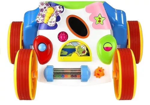 Tipegő Baba Push Along Toy Víziló Hangok Csörög Ráncok Tükör
