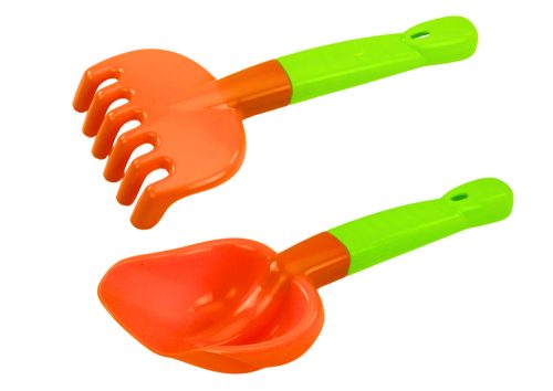 Homokkészlet, vödör, daráló, szűrő, formák, 9 színes