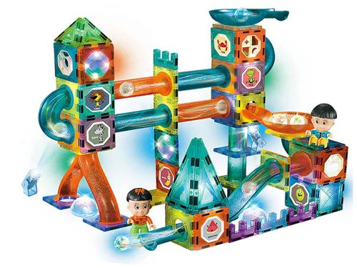 Világító csúszda labdákhoz mágneses blokkok dobozban 150 elem-A