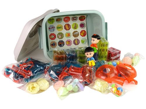 Világító csúszda labdákhoz mágneses blokkok dobozban 150 elem-A