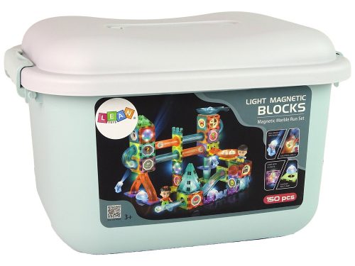 Világító csúszda labdákhoz mágneses blokkok dobozban 150 elem-A