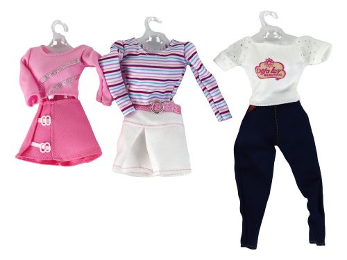 Gyermek baba hosszú hajú bőrönd ruhák