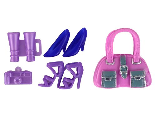 Állítsa be a babát álruhával, bőrönddel, pénztárcával, kalanddal