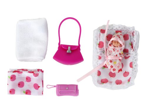 Lucy babakészlet terhes babakocsihoz, hosszú barna hajjal