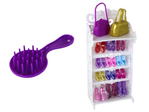 Lucy Doll Lila csillogó ruha szett cipő