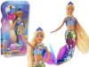 Mermaid Doll Blue Long Szőke haj Mermaid Tail flitterek