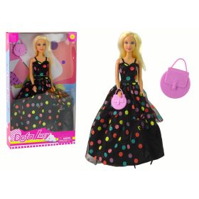 Lucy Doll, fekete pöttyös ruha, hosszú