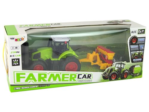 Mezőgazdasági jármű traktor bálázóval R/C 1:16 Green