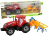 Piros traktor gereblye dörzshajtással